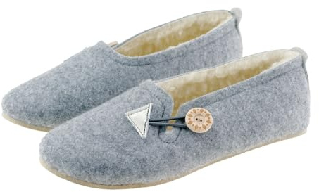 EkoBucik Ballerine in feltro, pantofole da donna con bottone 38
