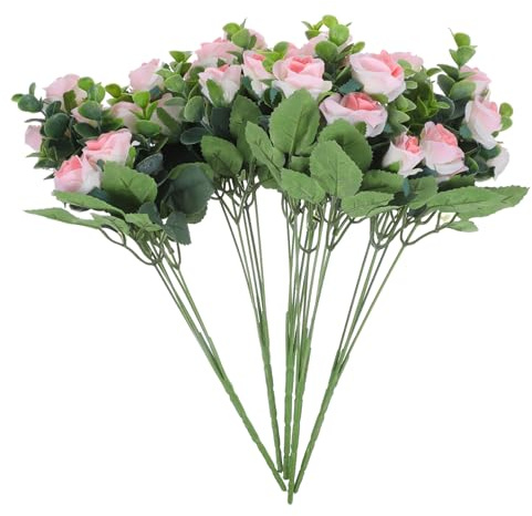 DEARMAMY 5 Stücke Künstliche Rose Und Eukalyptus Gefälschte Blume Anordnung Set Für Hochzeit Decor
