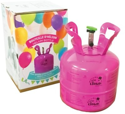 P'tit Clown – Botella de helio desechable para globos – fácil de usar – Perfecto para todas las ocasiones – Globos no incluidos (20 globos)