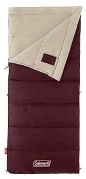 Coleman Autumn Glen 50°F Sleeping Bag, Lightweight Sleeping Bag with No-Snag Zipper & Storage Stuff Sack, Machine Washable for Easy Cleaning, Great for Camping, Sleepovers, & Guests