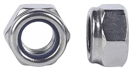 5-50 Stück M2 M2.5 M3 M4 M5 M6 M8 M10 M12 M16 Edelstahl Sechskant Sechskant Nylon Einsatz Kontermutter Selbstsichernde Nylock Mutter Kontermutter(M16 5pcs)