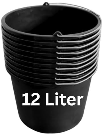 ViD 10 Stück Mörteleimer/Betoneimer 12 Liter | Ø30 x 23 cm | Baueimer/Putzeimer/Eimer für Baustelle, Garten, Renovierung