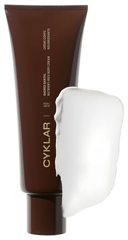 CYKLAR Nutrient Rich Body Cream – Sacred Santal – Non-Greasy Lotion for 48-Hr Moisture – Squalane, Niacinamide & Banana Flower for Hydration & Skin Barrier Support – Dry Skin Moisturizer 8oz