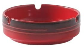 TCDHICY Aschenbecher Runder Aschenbecher aus Keramik, Desktop-Aschenbecher for drinnen oder draußen, for Zuhause, Büro, Restaurant, Balkon, Garten, Hotel usw Desktop-Aschenbecher(Red)