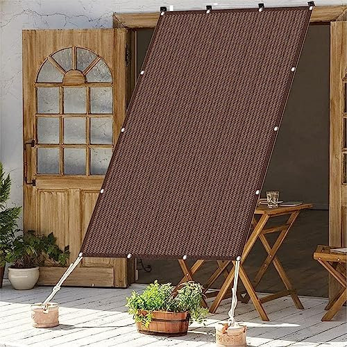 Toldo parasol para exteriores, 4 x 5 m, para jardín, piscina, terraza, balcón, rectangular, transpirable, para patio, pérgola, color marrón