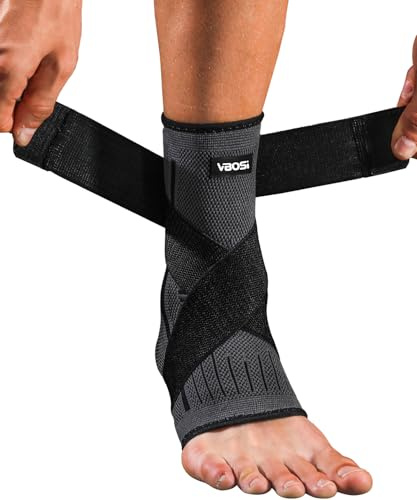 Kuzimua 2 Pack Ankle Support Brace, Adjustable Ankle Brace Wrap Strap for Sprained Ankle, Achilles Tendonitis, Ligament Damage, Plantar Fasciitis, Sports, Foot Support (2x Black, L)