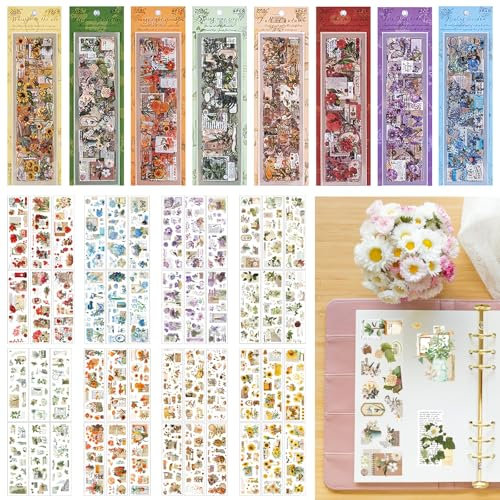 APOMOONS Kit de 556 Pegatinas en 48 Hojas para Álbum de Recortes y Diario - Accesorios de Decoración