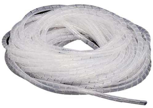 LCUVIMPEX Keep Memory Ceramic Box， 1pcs Cable Organizer Sleeves Flame Retardant Spiral Wire Casing Winding Pipe Wrap Tube(White,25mm outer diameter)
