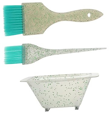 LIFKOME Professionelles Haarfärbeschalen Satz Mit Pinsel Friseurzubehör Für Salon Und Zuhause Grün Gleichmäßiger Farbauftrag Rutschfester Griff