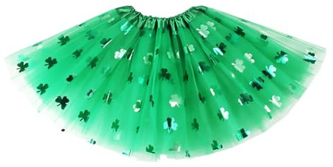 EIROVYA Tüllrock Mädchen,Tüllrock Grüner,Tütü Glücksstroh Minirock,Kinder Mädchen Tüllrock Pailletten Tütü Rock Glitzer Bunt Ballettrock 3-12 Jahre,Ballettrock Prinzessin Tüllrock