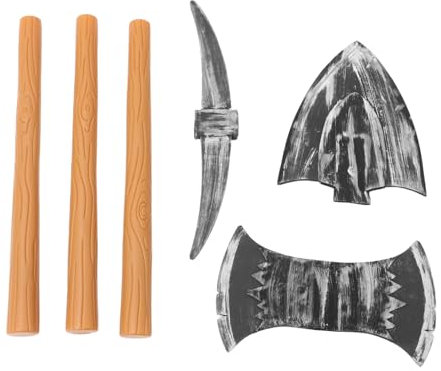 Warmhm 3 Pièces Petite Hache Viking en Plastique Réaliste Accessoire De Costume pour Cosplay Fête Médiévale Halloween Main Nain
