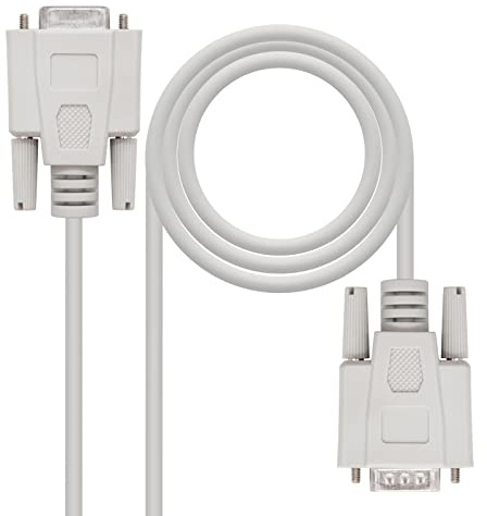 PRENDELUZ Câble Null Modem DB9/M-DB9/H de 1,8 m pour la communication entre les ordinateurs et les périphériques série, idéal pour le transfert de données et la configuration.