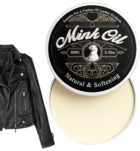 Ren minkolja, minkoljepasta | Mink Oil Leather Conditioner | naturlig fuktgivande rengöring av pastor, mjukgör och återställer väskor, stövlar, kläder, möbler