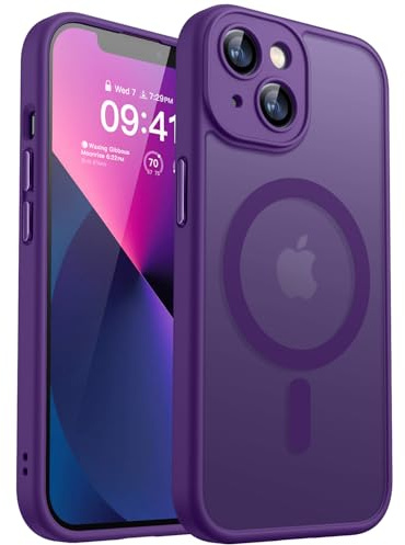 CANSHN für iPhone 13 Mini Hülle mit Kameraschutz, Dunkelviolett