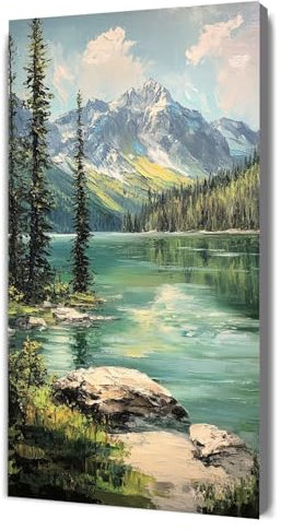 Malen Nach Zahlen Erwachsene Landschaft Wald, DIY Handgemalt Ölgemälde Kit für Anfänger und Erwachsene, Inklusive Knitterfreie Leinwand,Pinsel und Acrylfarben, Malen Nach Zahlen Dekor 20x40cm g-254