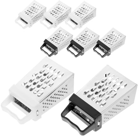 KOCKSHION 8pezzi Grattugia Lati Per Formaggio in Acciaio Tritatutto Multifunzione Per Verdure Affettatrice Per Patate Utensili Da Cucina Portatili e Facili Da Pulire