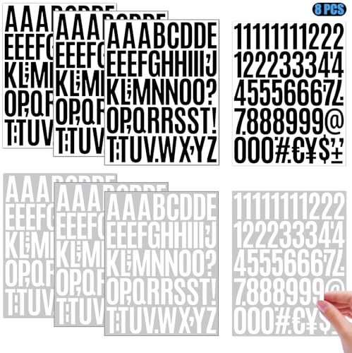 LIANRISES 420 Pezzi 5cm Lettere Adesive In Vinile per Pattini, Adesivi Lettere per Auto Alfabeto, Simbolo, Impermeabile, Maiuscole, per Gli Appunti, Poster, Cassette Postali