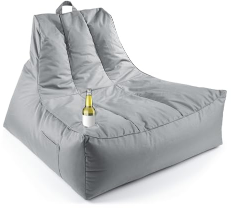 LUMALAND Premium loungefåtölj | Sittsäck för utomhusbruk och inomhusfåtölj i 1 | XXL lounge trädgårdsmöbler med fyllning och mugghållare – för vardagsrum och som balkongmöbler | trädgårdslounge