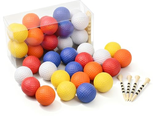 Reyshin 20 Stück Schaumstoff Golfbälle 42mm Weich Golf Trainingsbälle für Indoor oder Outdoor Training,Leicht Und Stoßfest, Realistisches Gefühl und begrenzter Flug,Echte Spin and Feel (Mischfarben)