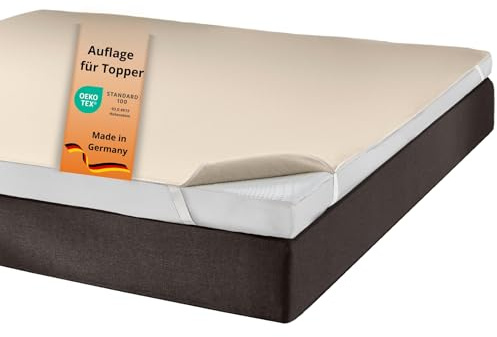 sleepling Molton Topperschoner 200x200 cm, 100% Baumwolle, Matratzenauflage für Topper, Atmungsaktiver Topperbezug 200x200cm, Eckgummis, Rutschfest, Made in Germany, OEKO-TEX 100, Kochfest bis 95 Grad