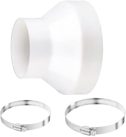 150mm to 100mm Duct Reducer, Air Ducting Reducer with 2 Hose Clamps