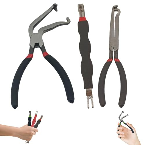 Electrical Disconnect Pliers for Cars, Automotive Electric Terminal Connector Removal Tool, Straight/Curved Handle Electrical Disconnect Pliers Connector Plier for Car Repair Accessories (G, 3 PCS)