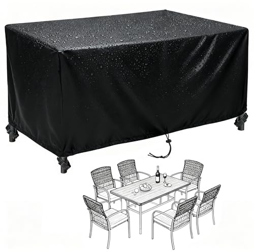AJALGZ Copertura Tavolo Esterno Impermeabile Coperture per Mobili da Giardino, 57x76x69cm/LxlxA Anti-UV Antivento 420D Telo Copri Tavolo Esterno Copridivano da Esterno Impermeabile