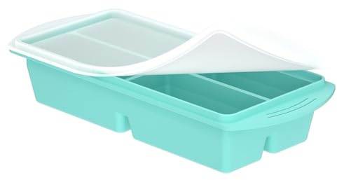 Moldes de silicona para congelador, recipientes grandes de alimentos, bandeja de cubos de sopa con función de tapa, bandeja de material de grado alimenticio con diseño seguro, estilo organizador de