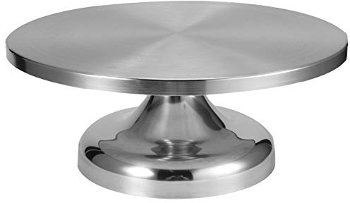 flexman Alzata per Torta, Base Girevole per Torta in Acciaio Inossidabile, Piatto Girevole Decorativo Rotondo 11,8 Pollici Supporto Tavolo Girevole Vassoio Esposizione per Cottura