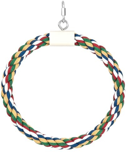 Artibetter Papageien Baumwollseilspielzeug 15cm Hängendes Kauspielzeug für Nymphensittiche und Wellensittiche Vogelspielplatz aus Ungiftigem Baumwollseil
