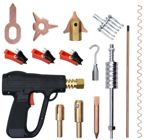 Mangloder - Kit di riparazione di ammaccature per carrozzeria, officina, auto, veicolo, professionale, fai da te, con martello scorrevole, gancio, artiglio, kit di saldatura e montaggio, durevole