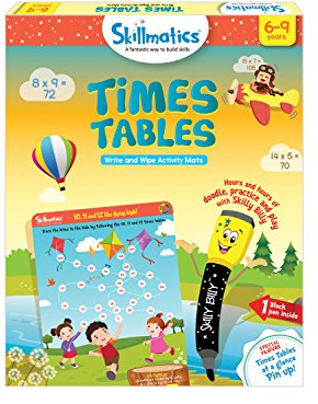 Skillmatics Educational Game: Times Tables | Reusable Activity Mats with Dry Erase Marker | Gifts, Travel Toy & Learning Tools for Ages 6-9
