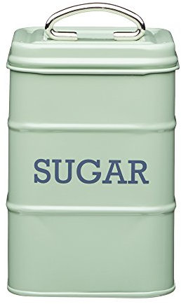 KitchenCraft - Recipiente para Azúcar Estilo Vintage, Acero Inoxidable, 11 x 17 cm, Latas para Té y Café a Juego Disponibles - English Sage