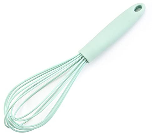Fouet de cuisine en silicone de 25,4 cm pour la cuisine, la pâtisserie, fouet, fouet, fouet à battre (vert)