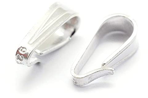 Perlin Anhängerschlaufe Ösen Anhänger Collierschlaufen 925 Silber 3 Stück 7x3mm Schmuck Kettenanhänger