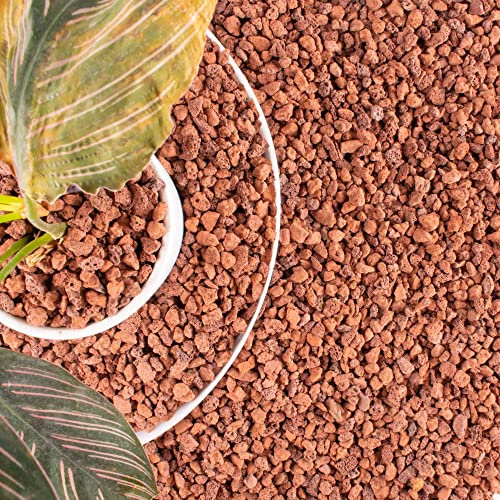 Sol de pierres de lave horticoles rouges de 6,4 kg pour décoration d'aménagement paysager, bonsaï, cactus, plantes succulentes