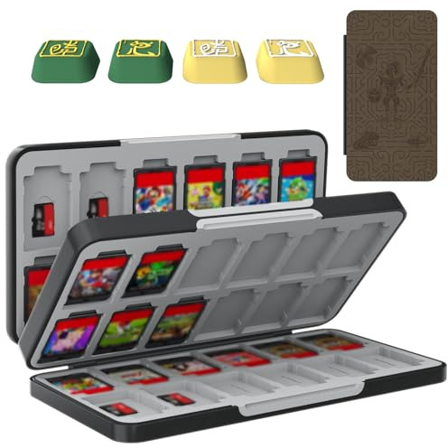 TiMOVO Game Card Case for Nintendo Switch 2/Switch OLED/lite, Compact & Portable Storage Holder Cartridge with 48 Game Card Slots and 24 Micro SD Cards Slots, Murals