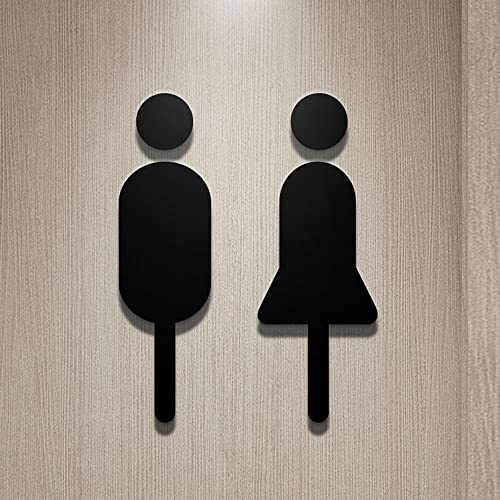 Targa for Porta del WC,Segnalegno for Toilette,Insegne for Toilette for Uomini e Donne,Segni for Toilette WC WC for Affari,Segni for Bagno in Acrilico for Casa e Ufficio,10,6 x 6,7 Pollici,A