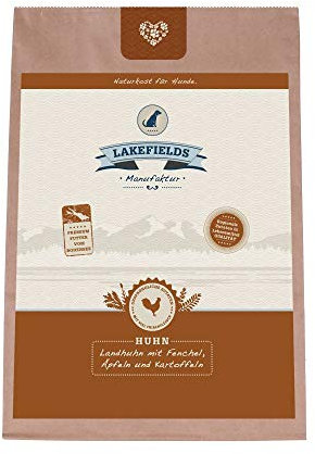 Lakefields Classic Hundefutter trocken | Huhn 60% | 4 x 1kg | Getreidefreies Trockenfutter für ausgewachsene Hunde | Zutaten in Lebensmittelqualität | Apfel, Karotten & Kartoffeln | Schonend gebacken