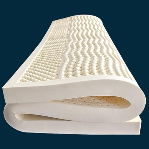 NAKEAH Colchón de Látex 100% Natural Medio/Suave - 7 Zonas Ortopédicas, Extraíble, 2.5cm, 90x190cm