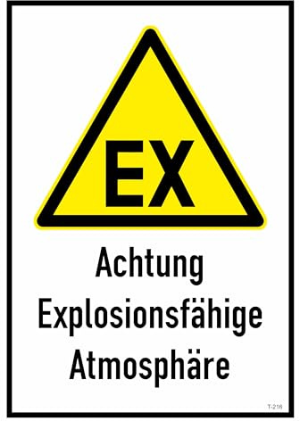 Daged Achtung Explosionsgefahr Atmosphäre Aufkleber 23x16 cm Hinweiszeichen Sticker T-216