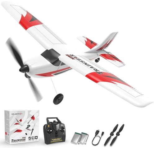 volantexrc RC Plane 2.4GHz Remote Control Airplane for Beginners, RC Trainer Ready to Fly with Xpilot Stabilization System Easy to Fly for adults 761-1 (Red)