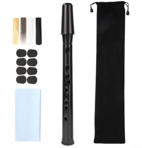 Reisefreundliches Taschen-Saxophon-Set komplett mit Tasche, Mundstückkissen und Blättern für Musikliebhaber (schwarz)