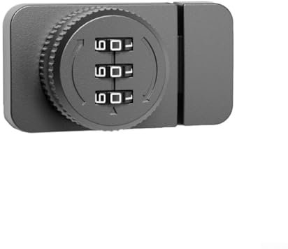 HavenDomicile Serratura a combinazione senza chiave in lega di zinco, 64,14 x 35,2 x 25,45 mm, per vetrine e porte scorrevoli, adatta per porte, ante di armadi, vetrine (grigio)