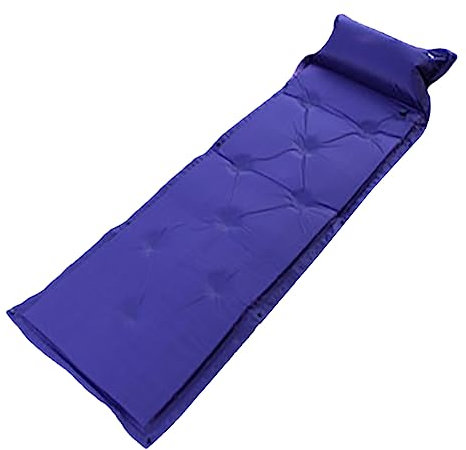 Happyyami Colchoneta Autoinflable para Dormir para Acampar, Plegable, Aislante Térmica, Liviana, Portátil, Material PVC Resistente, Color Azul, Adecuado para Camping y Actividades Al Aire Libre