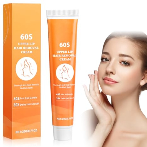 20g Gesichtshaarentfernung Creme, Hair Removal Cream, Enthaarungscreme Gesicht, Upper Lip Hair Cream, Gentle Formula, schmerzfreie, Haarentfernungscreme für Lippen, Wangen, Haar