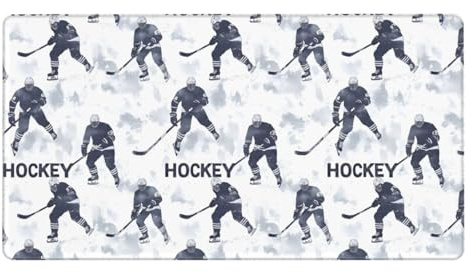 Grand tapis de souris de jeu, tapis de souris moderne imprimé sport de hockey, tapis de bureau antidérapant pour clavier de bureau et souris, accessoires de bureau et maison, 40,6 x 74,5 cm