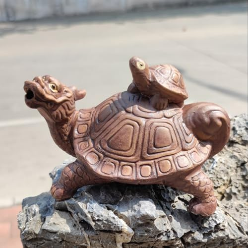 ZYZSY Fontaines pour bassins d'animaux, cracheurs d'étang pour Petits étangs, Gargouille en céramique, pour étangs de Jardin, terrasses et balcons, décoration Maritime(Brown)