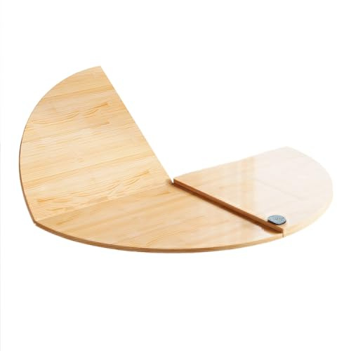 Grande tavolo rotondo pieghevole in legno massello, prolunga pieghevole per tavolo, prolunga di ricambio temporanea per tavoli, per interni/esterni, sala da pranzo, per 10-15 persone(140cm/55.1in)