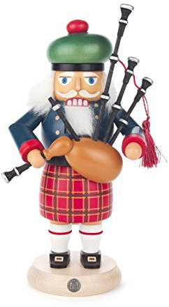Nussknacker Figur Schotte mit Dudelsack von DREGENO SEIFFEN 27,5 cm – Original erzgebirgische Handarbeit, stimmungsvolle Weihnachts-Dekoration